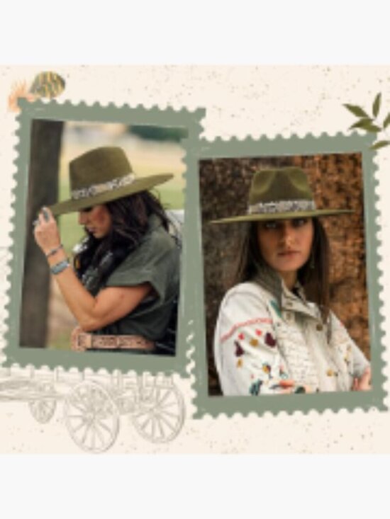 Felt Western Fedora Hat with 4-Inch Wide Brim - Adjustable Unisex
